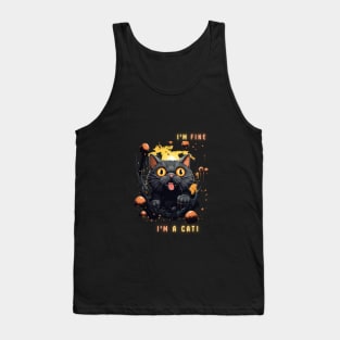 It's Fine I'm a Cat! Funny Cat Gift For Cat Lovers Tank Top